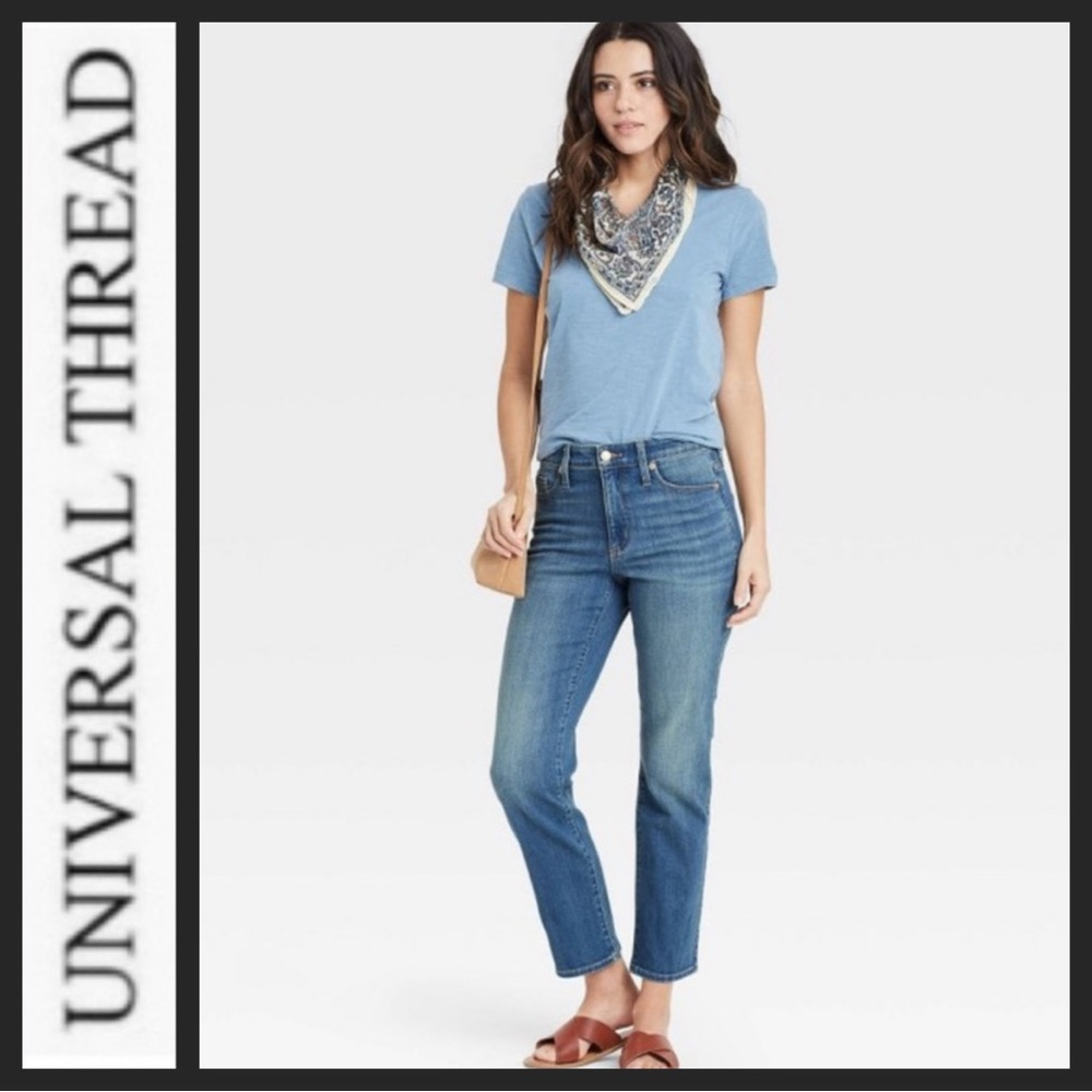 Universal Women's High Rise Slime Straight Leg Jeans